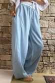 Washed Chambray Balloon Barrel Jean Light 